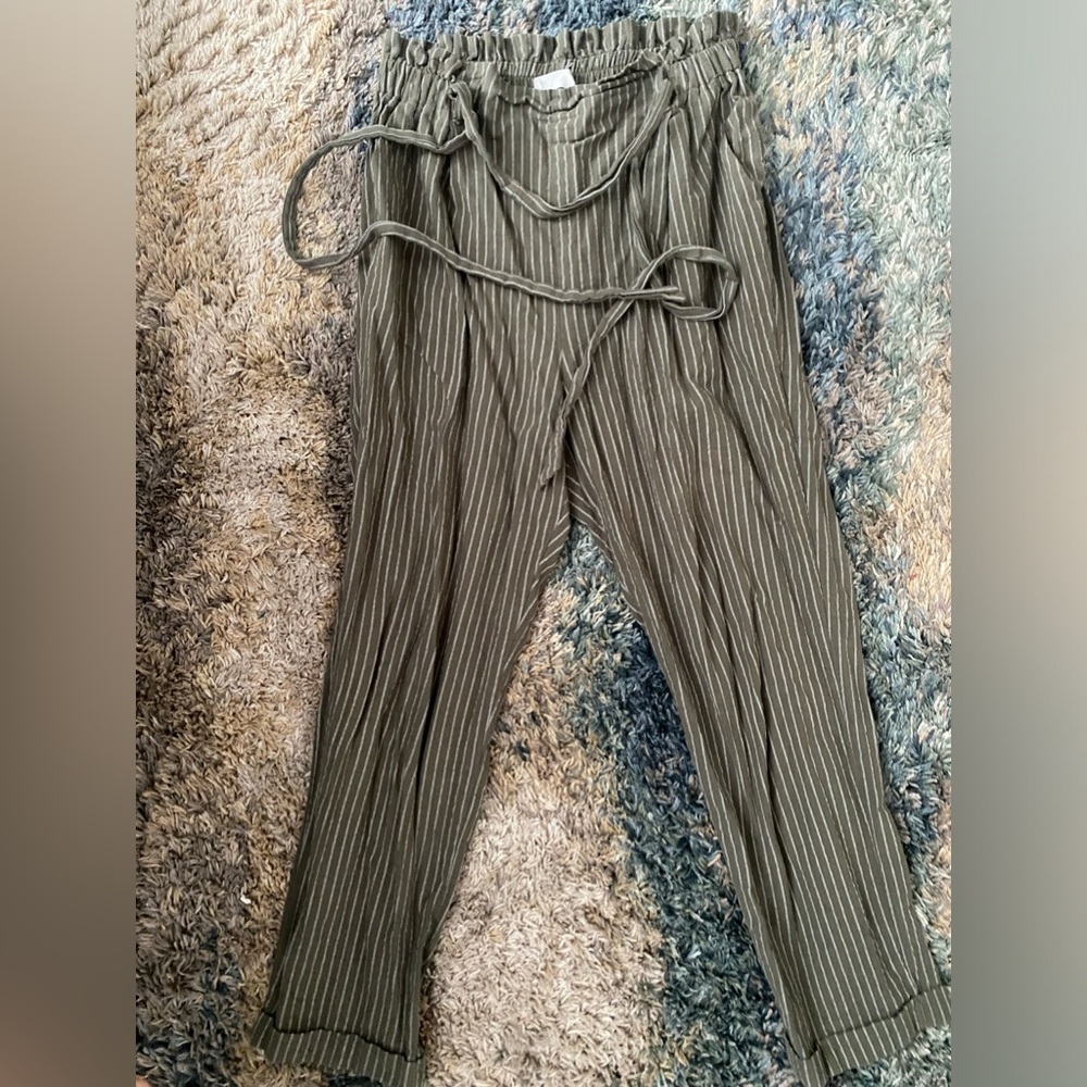 Linen casual capri pants